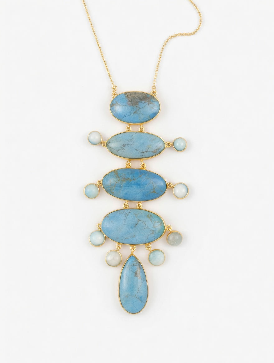 Azure Elegance Semi-Precious Turquoise Necklace