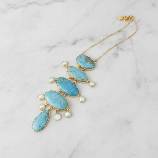 Azure Elegance Semi-Precious Turquoise Necklace