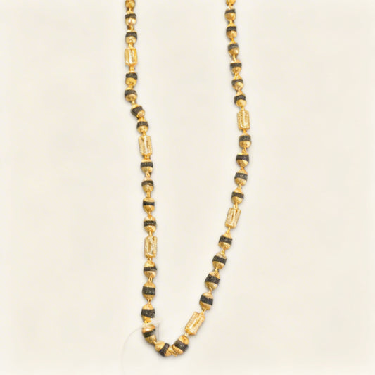 Celestial Rudraksha Mala with Gold-Plated Beads