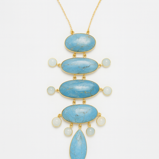Azure Elegance Semi-Precious Turquoise Necklace