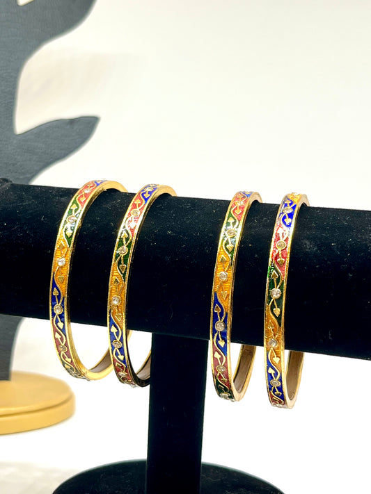 Ruhani Multicoloured Meenakari Bangles (set of 4)